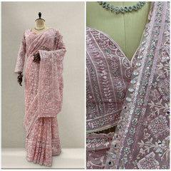 JMS_Studio Designer Boutique Net Partywear Ready-To-Wear Saree