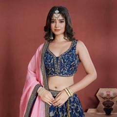Padmini - Ready-to-Wear Lehenga with Intricate Handwork and Organza Dupatta JMS Studio {{ Royal Red Bridal Lehenga}}