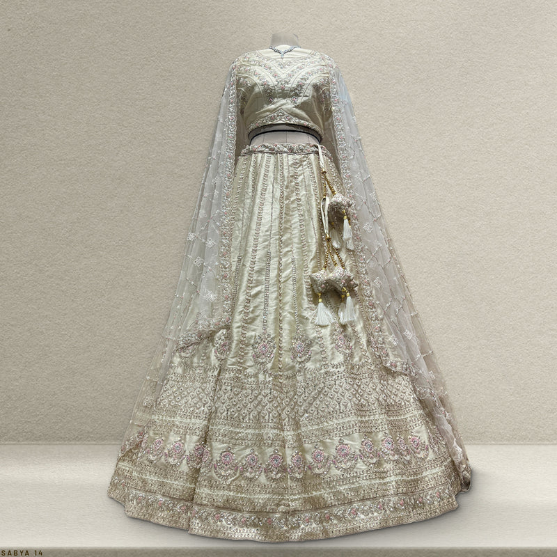 Rosé - Wedding Trousseau in Pastel Hues Ivory Silk Lehenga JMS Studio {{ Royal Red Bridal Lehenga}}