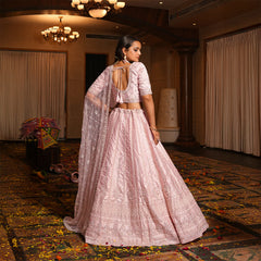 Rosé - Wedding Trousseau in Pastel Hues Blush Pink Lehenga