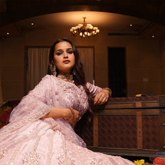 Rosé - Wedding Trousseau in Pastel Hues Blush Pink Lehenga