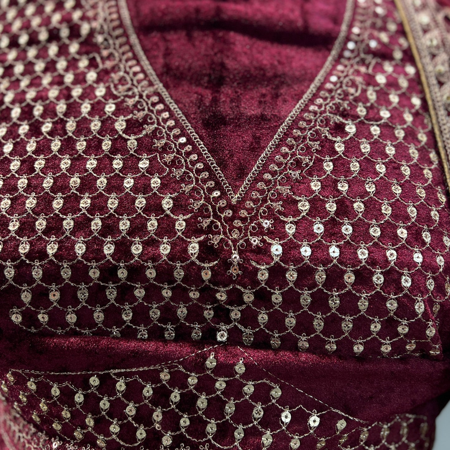 Damsel - 18 Kali Designer Velvet Bollywood Replica Lehenga Royal Maroon