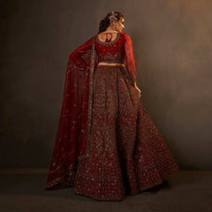 Jazzagals - Beads & Cutdana Handwork Maroon Trending Lehenga