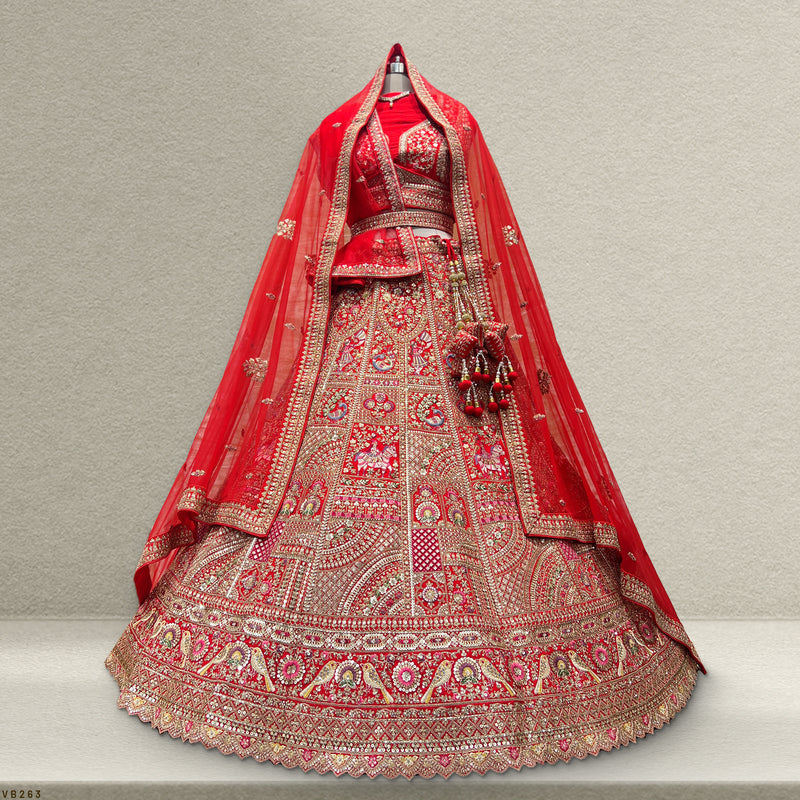 Dulhan in Red Lehenga Elegance: Celebrity-Inspired Royal Baggi Collection