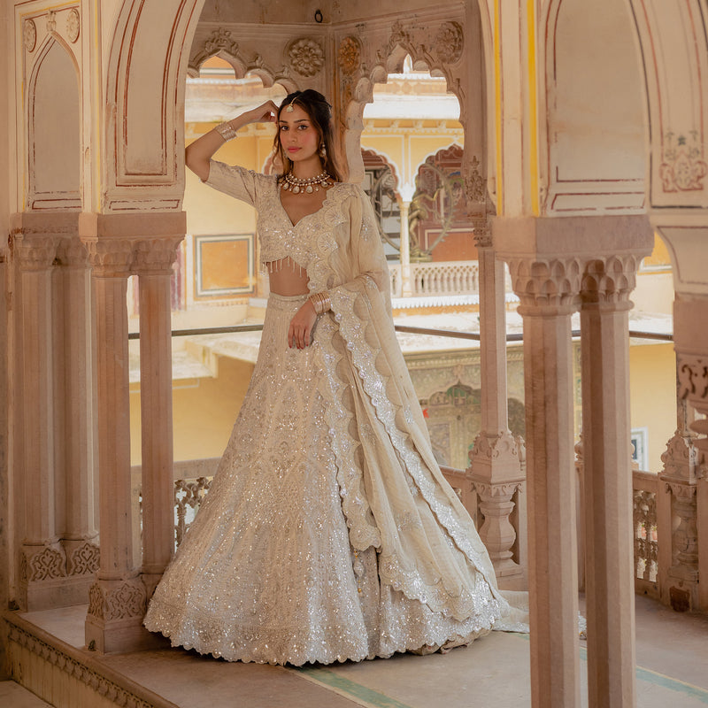 Rosé - Wedding Trousseau in Pastel Hues JMS Studio {{ Royal Red Bridal Lehenga}}