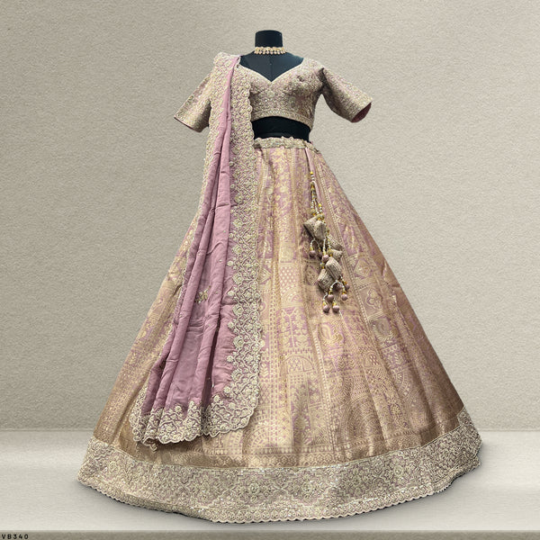 Shringaar: Ready-To-Wear Banarasi Silk Lehengas with Silk Work Blouse - JMS Studio