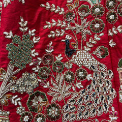 Amrapali - Doli Baraat Handwork Raw Silk Royal Red Bridal Lehenga