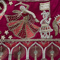 Amrapali - Doli Baraat Handwork Raw Silk Magenta Bridal Lehenga