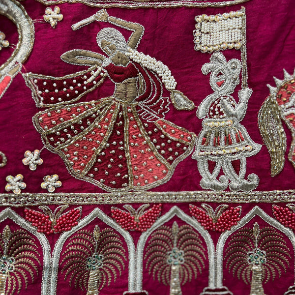 Amrapali - Doli Baraat Handwork Raw Silk Magenta Bridal Lehenga