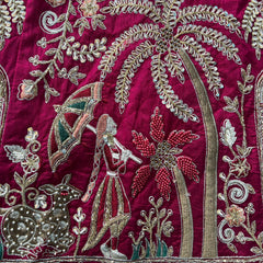 Amrapali - Doli Baraat Handwork Raw Silk Magenta Bridal Lehenga