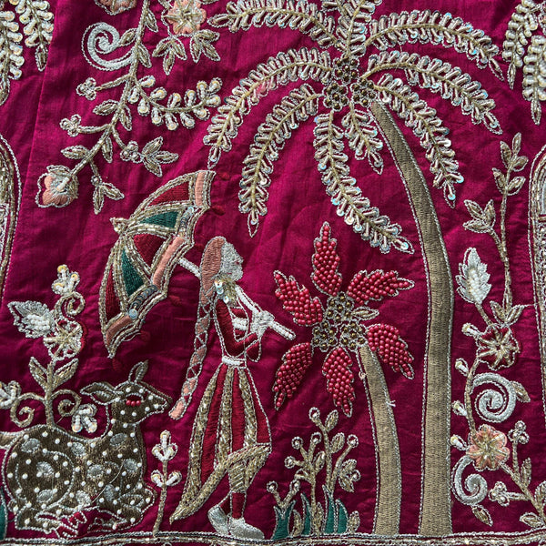 Amrapali - Doli Baraat Handwork Raw Silk Magenta Bridal Lehenga