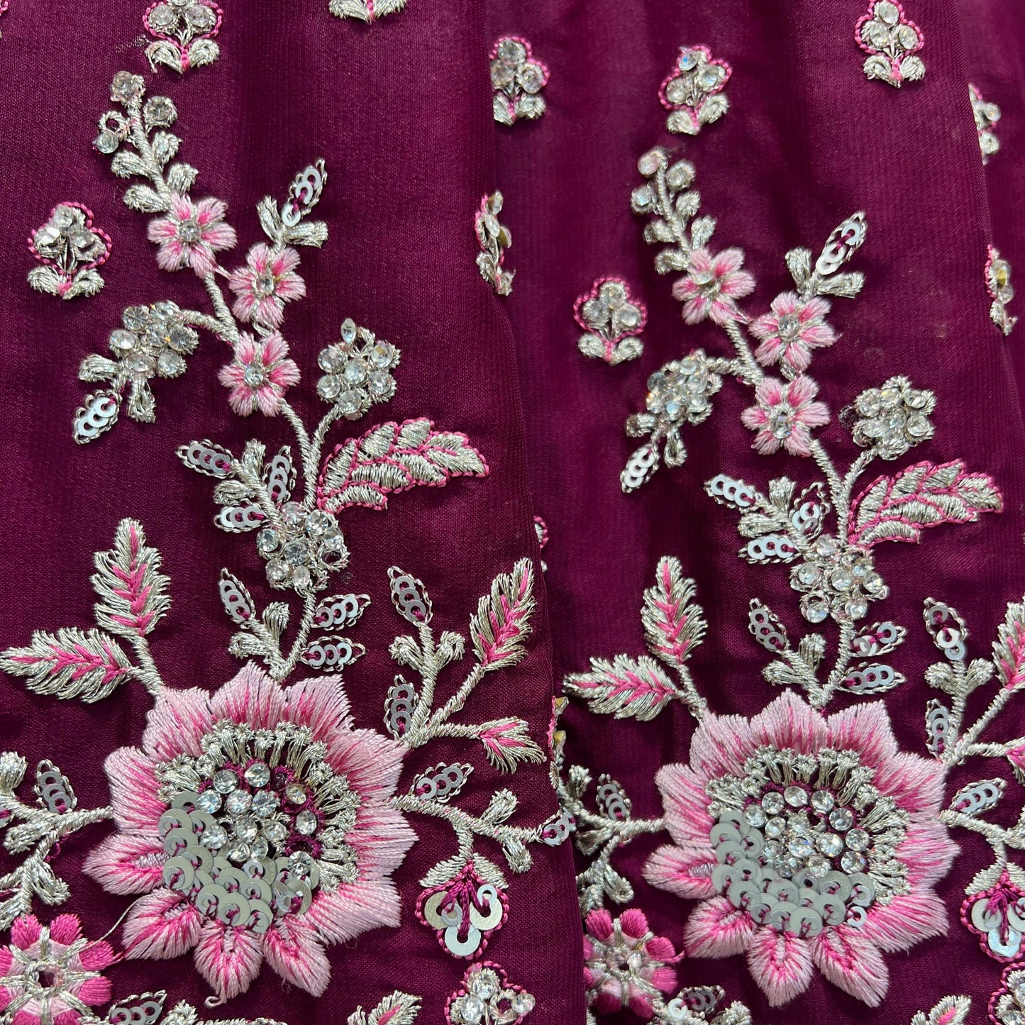 Jazzagals - The Modern Georgette Lehenga for Reception for Bride Deep Wine