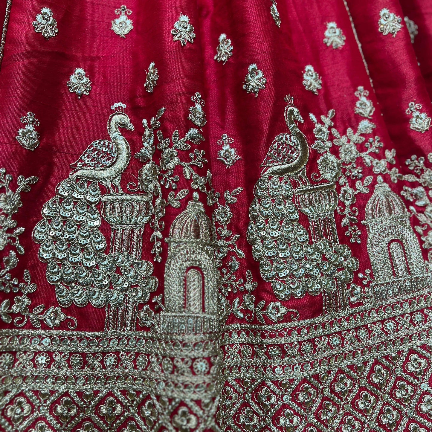 The 40-Kali Royal Red Bridal Lehenga With 12-Meter Flair