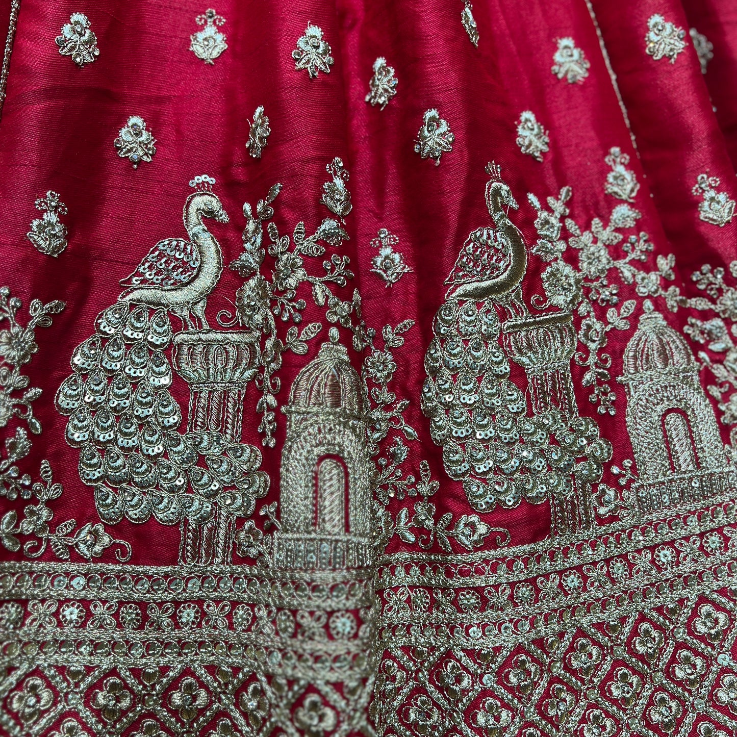 The 40-Kali Royal Red Bridal Lehenga With 12-Meter Flair