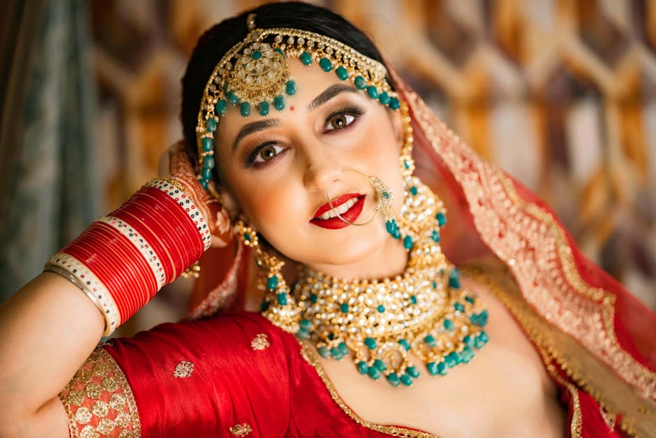 Elegant woman showcasing jewelry and style tips for how to accessorize a lehenga