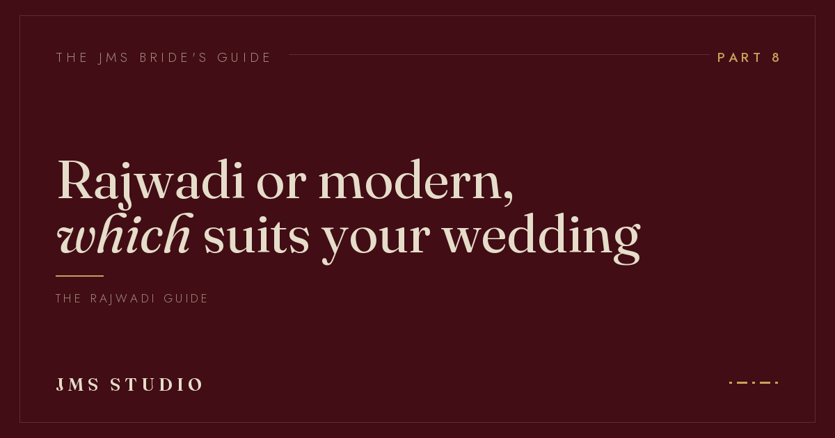 The JMS Bride's Guide, Part 8: rajwadi or modern bridal lehenga