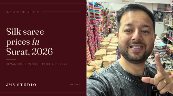 Silk saree prices in Surat, Hemantzone Vlogs at JMS Studio