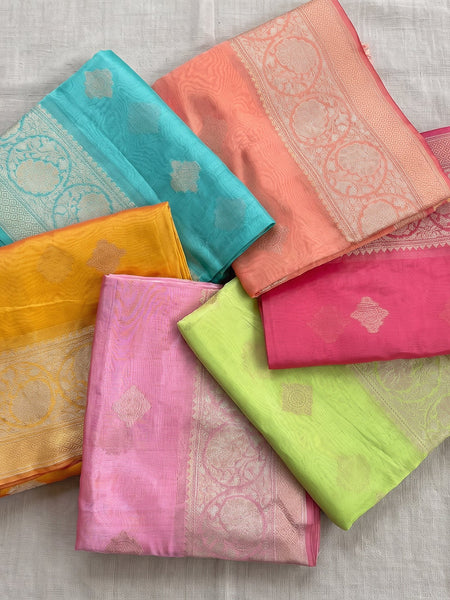 Gifting sarees in six bright colours