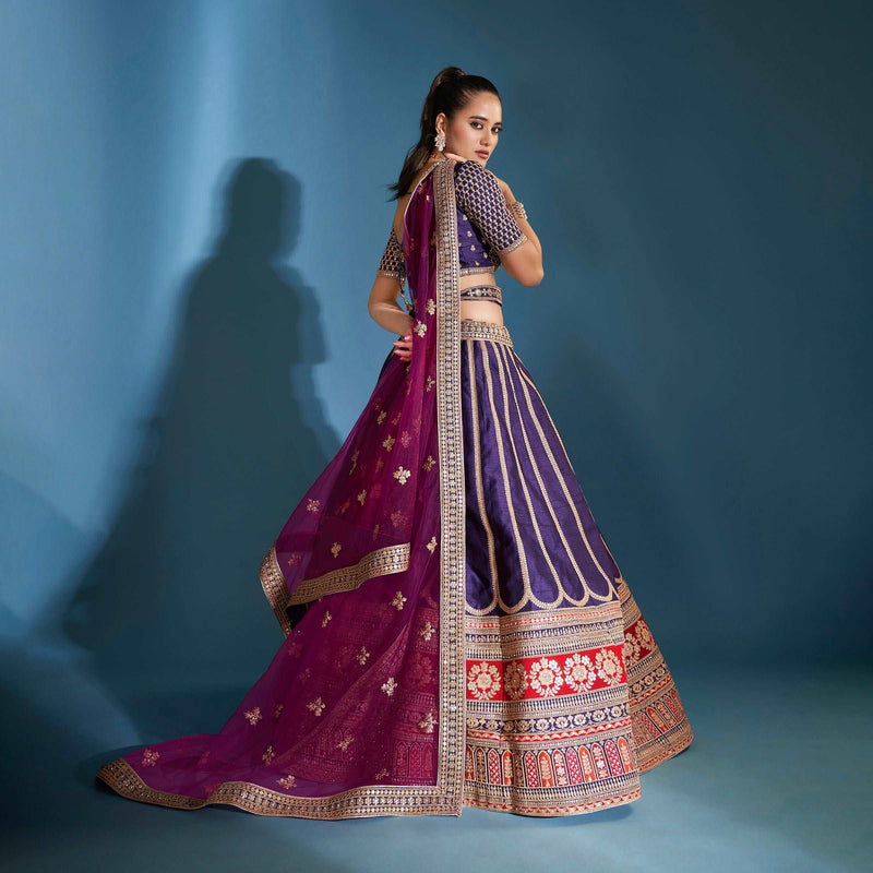 Dulhan in Wine Bridal Lehenga: Designer Series Royal Baggi Collection JMS Studio {{ Royal Red Bridal Lehenga}}