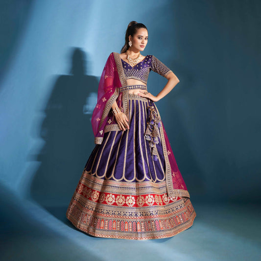 Dulhan in Wine Bridal Lehenga: Designer Series Royal Baggi Collection