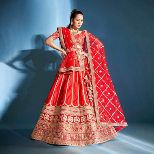 Dulhan in Red Lehenga Elegance: Celebrity-Inspired Royal Baggi Collection