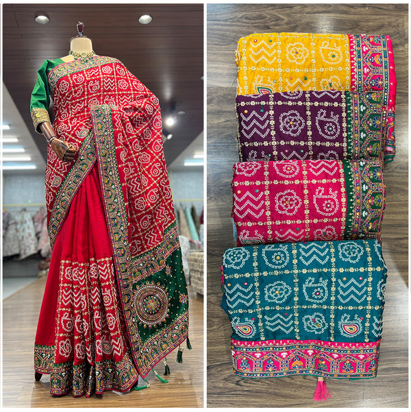 JMS_Studio Gharchola Series Dual Shade Resham Work Wedding Saree - JMS Studio