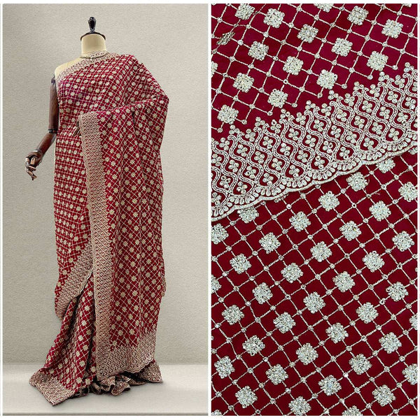 JMS_Studio Designer Stone Work Georgette Partywear Saree