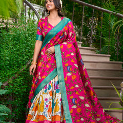Doli - Kalamkari Dola Silk Charm Off White Lehenga Choli Set - JMS Studio