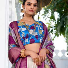 Doli - Kalamkari Print Dola Silk Off White Lehenga Set - JMS Studio