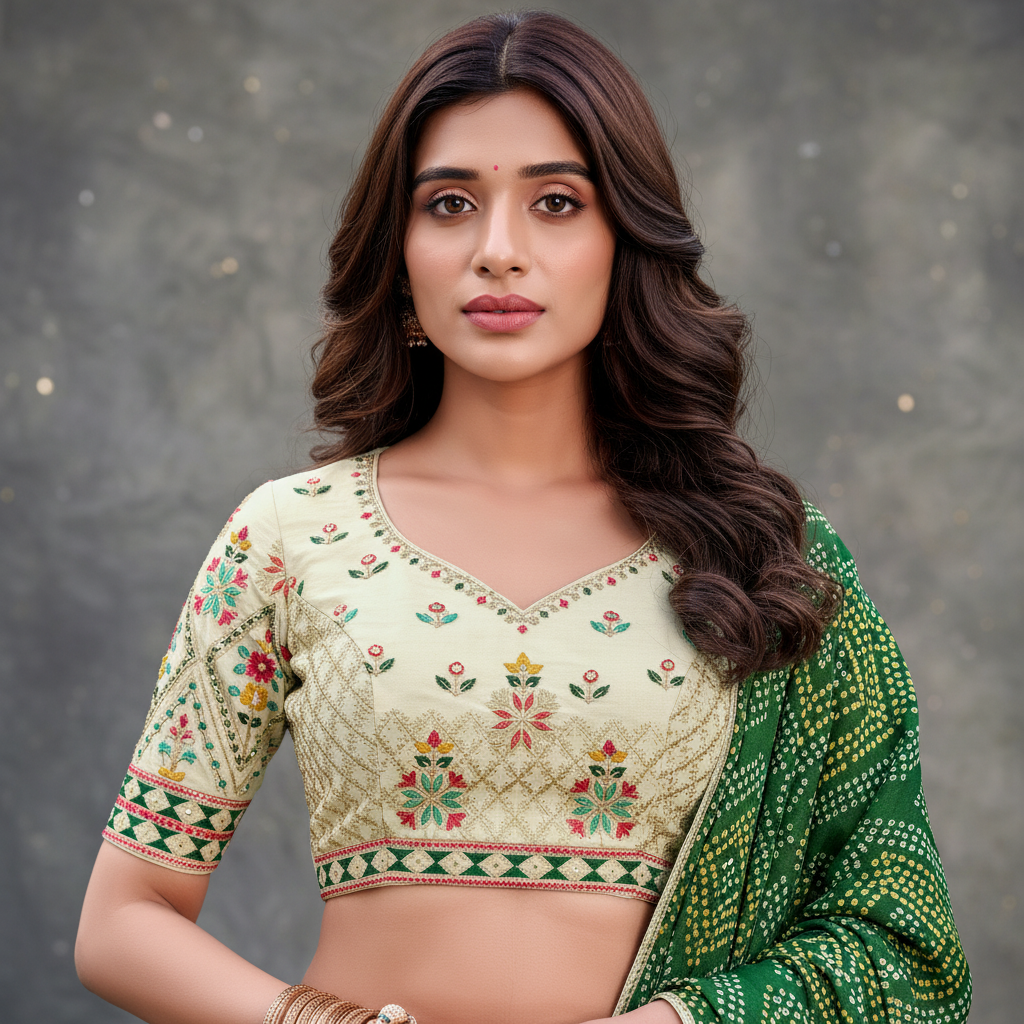 Doli - Resham Work Cotton Lehenga Set With Gajji Silk Dupatta