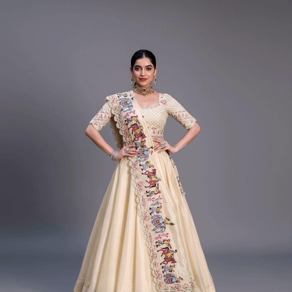 Doli - Multicolor Baarat Design Soft Silk Designer Lehenga Choli Set