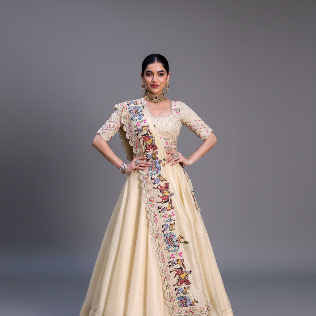 Doli - Multicolor Baarat Design Soft Silk Designer Lehenga Choli Set