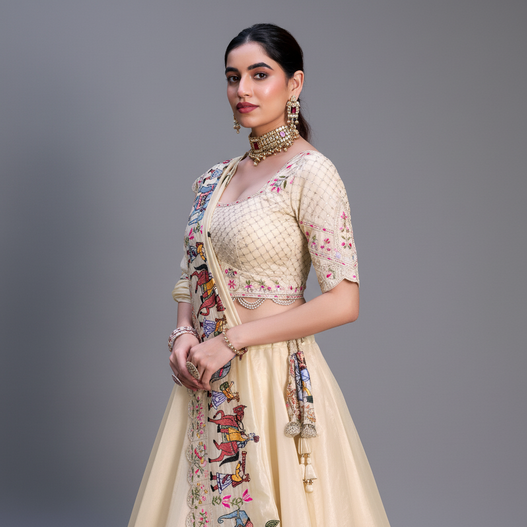 Doli - Multicolor Baarat Design Soft Silk Designer Lehenga Choli Set