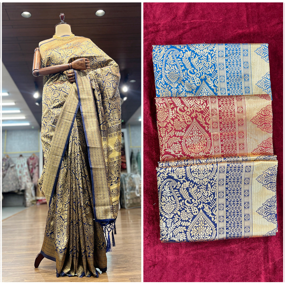 JMS_Studio Art Silk Banarsi Saree with Golden Weaves - JMS Studio