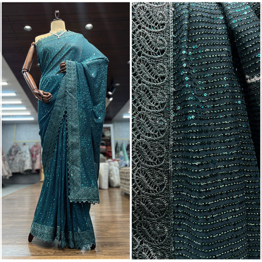 JMS_Studio Designer Bollywood Sequins Partywear Saree