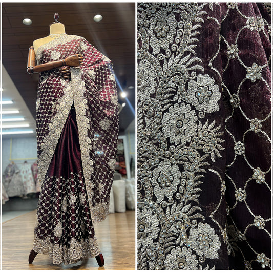 JMS_Studio Designer Stonework Jimmy Choo Partywear Saree