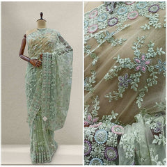 JMS_Studio Designer Boutique Net Handwork Partywear Saree