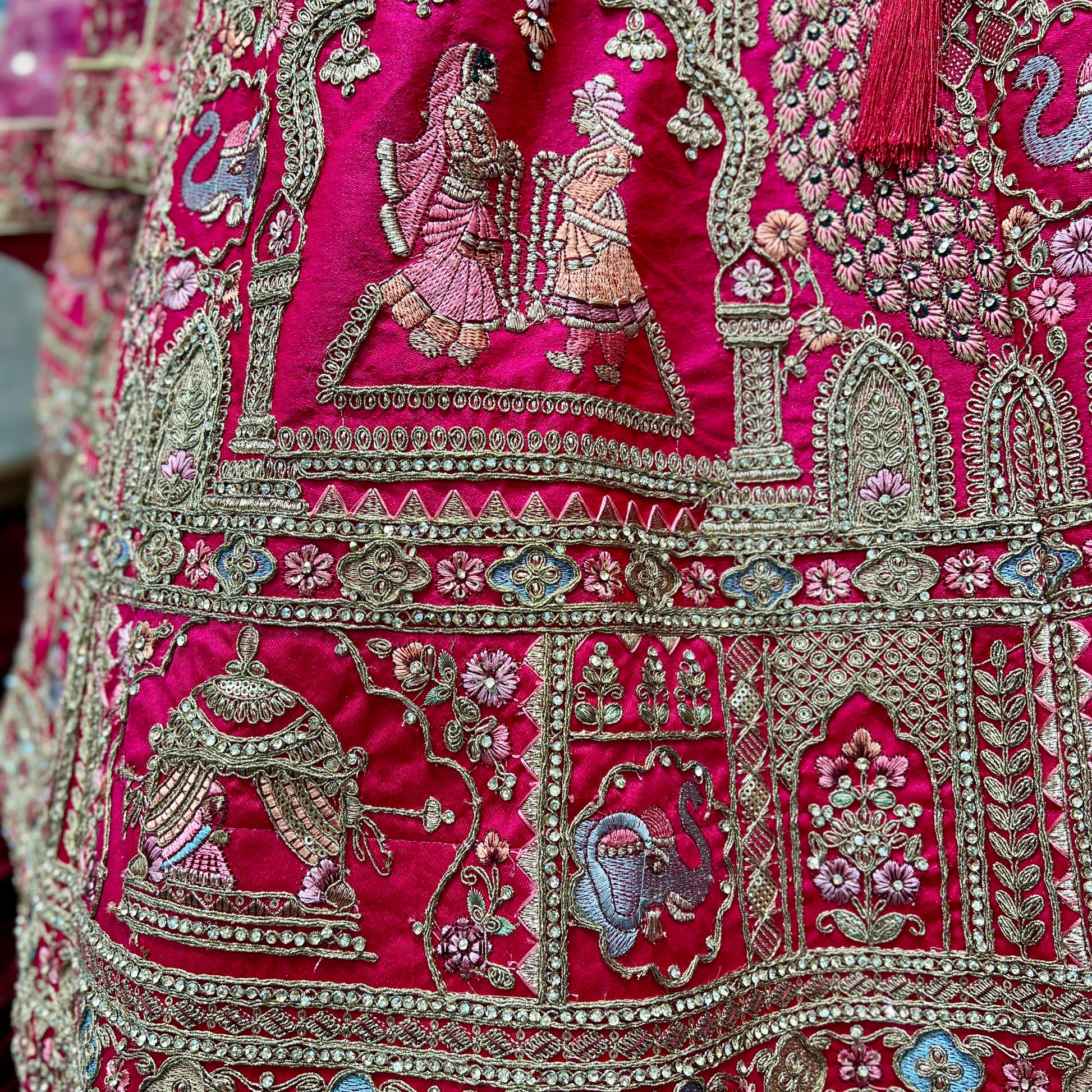 Sangria : Doli Baarat Rani Pink Bridal Lehenga JMS Studio {{ Royal Red Bridal Lehenga}}