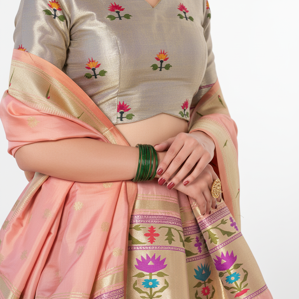 Doli - Jacquard Silk Zari Weaving Work Chiku Lehenga Choli set