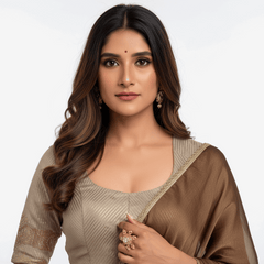 Doli - Jacquard Silk Zari Weaving Work OffWhite Gold Lehenga Choli set