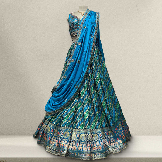 Padmini - Ready-to-Wear Lehenga with Intricate Handwork and Rich Chinon Dupatta JMS Studio {{ Royal Red Bridal Lehenga}}