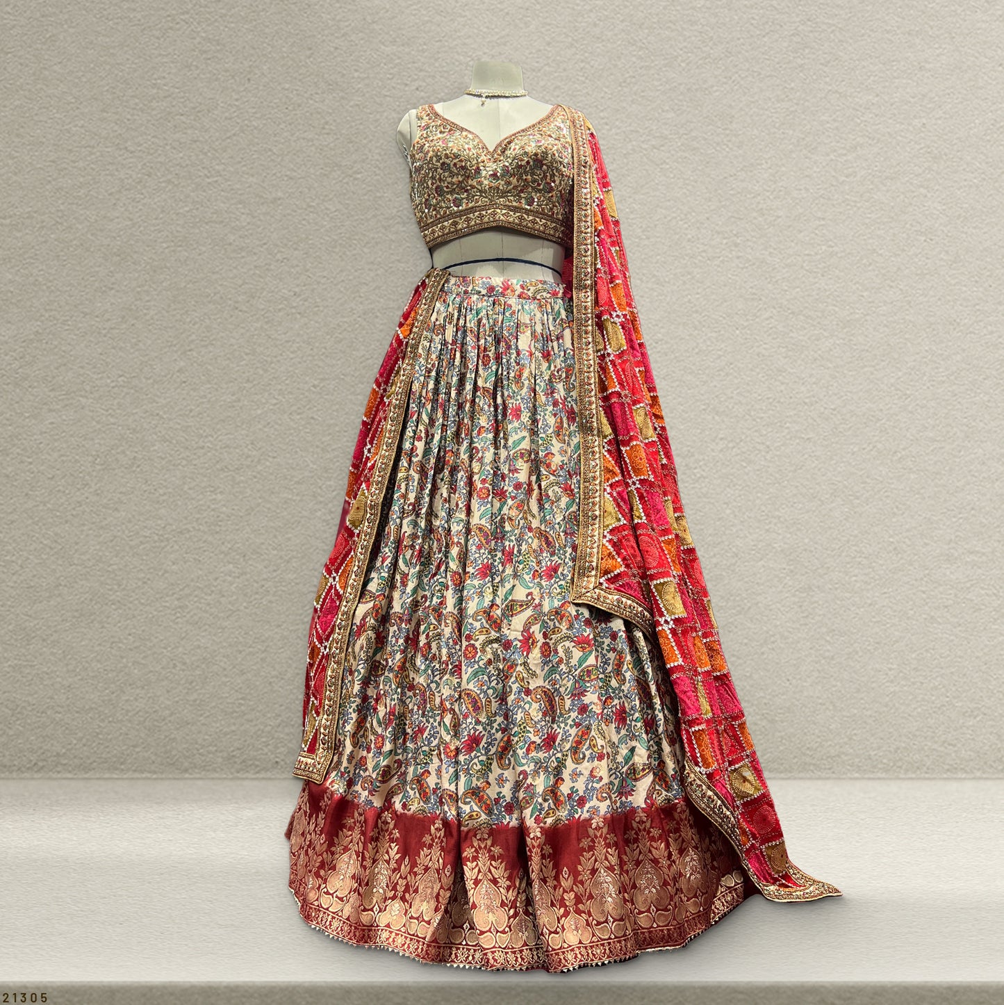 Gulaal - Ready-to-Wear Multi Color Silk Lehenga Choli