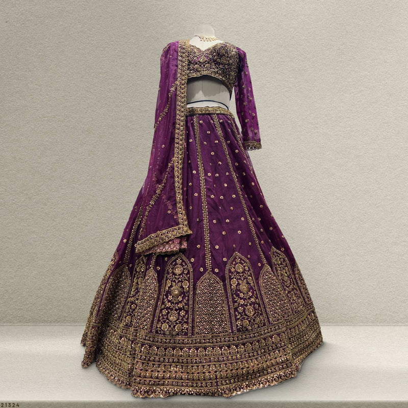 Celestial Collection: Ready-to-Wear Reception and Sangeet Partywear Lehengas Wine