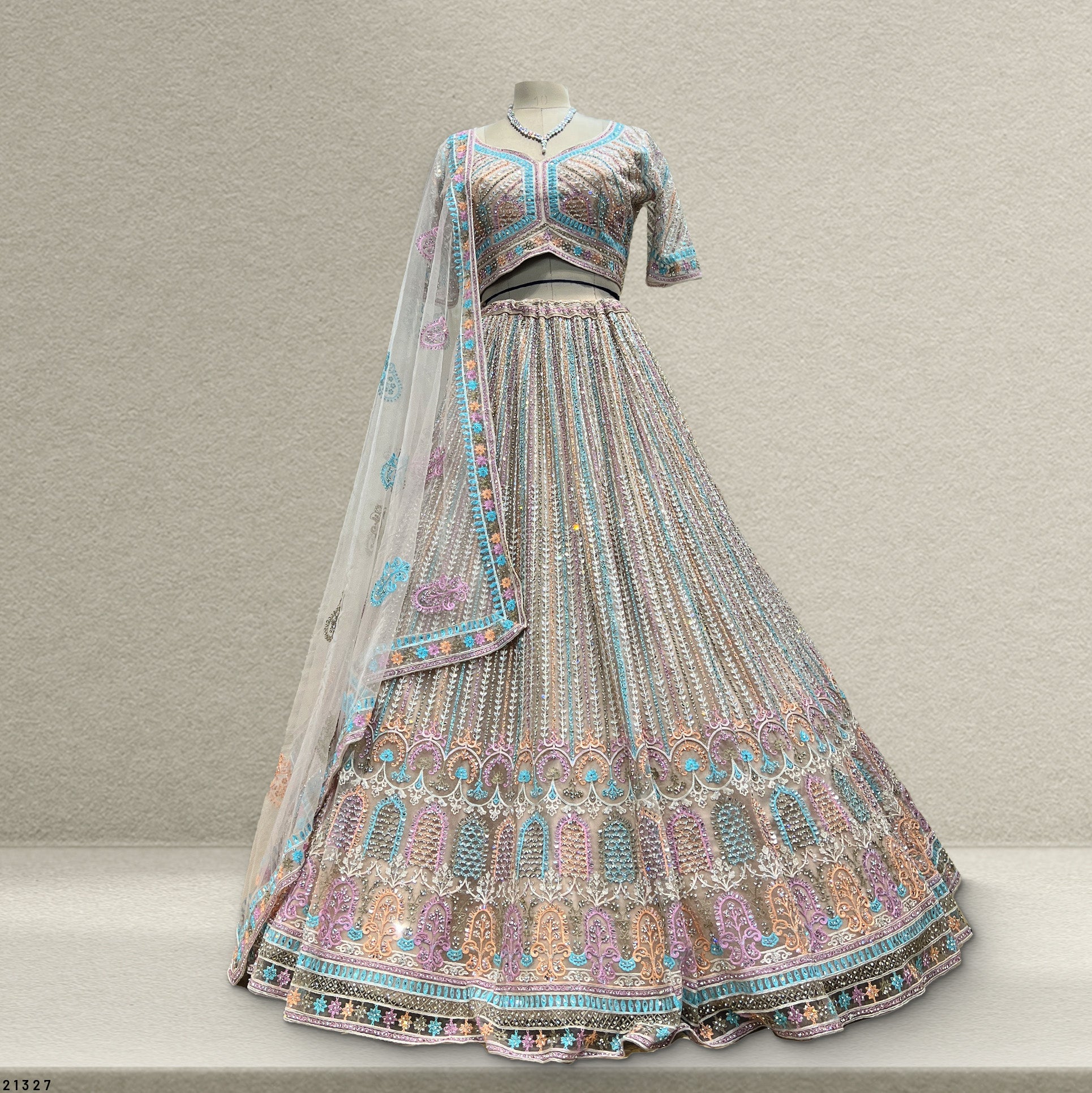 Celestial Collection: Ready-to-Wear Multicolor Reception and Sangeet Lehengas - JMS Studio