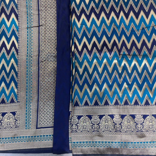 JMS_Studio Kanjivaram Silk Saree In Rich Gold Zig Zag Pattern