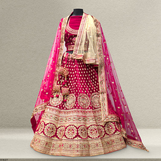 Pagfera - The Double Dupatta Royal Velvet Bridal Lehenga