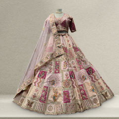 Shringaar: Multicolor Banarasi Silk Lehenga with Intricate Silk Work Blouse - JMS Studio