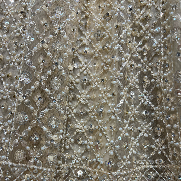 Cherry Blossom  -  The Modern Ivory Lehenga for Reception for Bride