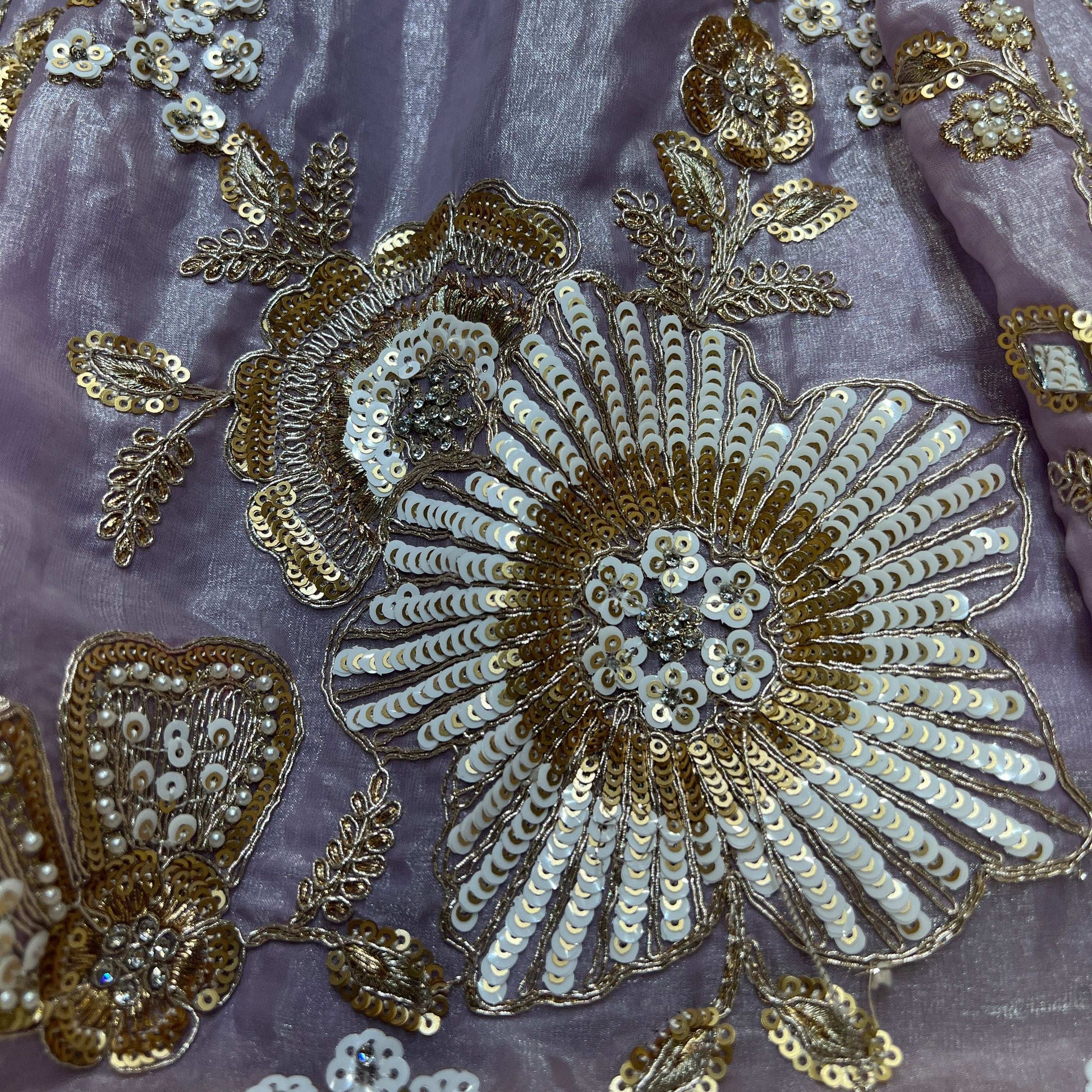 Damsel - Tissue Lehenga Embellished Gorgeous Zari Work Lavender