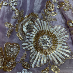 Damsel - Tissue Lehenga Embellished Gorgeous Zari Work Lavender